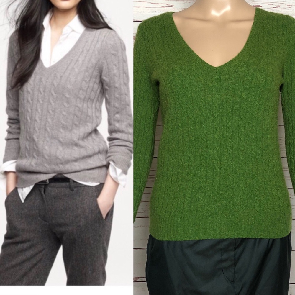 J. Crew Wool Cashmere Blend V Neck Sweater Size S